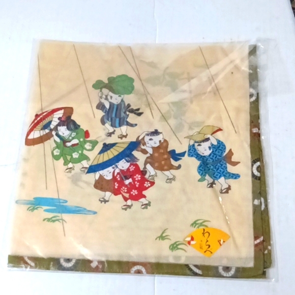 Two NEW Colorful 100% Cotton Chinese Kerchief Squares 18" x 18" - Picture 5 of 6